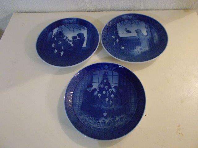 Three lovely Royal  copen hagen chirstmas wall plates