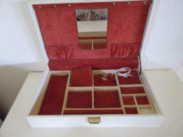 large white jewellery box with key
