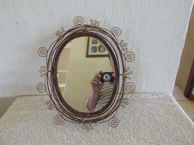 Shabby chick style vintage ? metal wall mirror