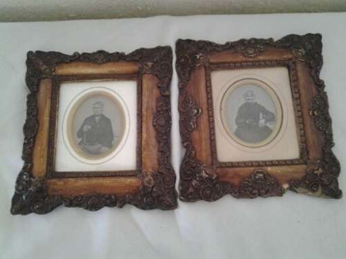 A pair of wooden orante frames