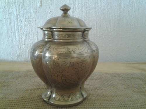 oriental brass jar with lid