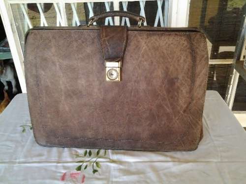vintage elephant hide leather briefcase