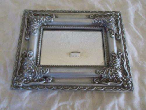 small square vintage style orante sliver plated mirror