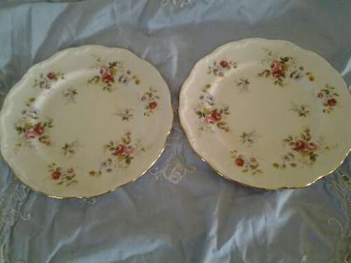 A pair of floarl royal albert tendeness side plates