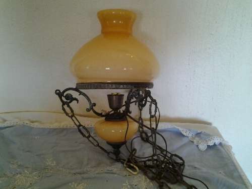 vintage brass looking and glass ceiling lamp