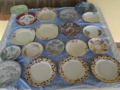 Assorted huge lot of vintage side plates ,saucers , one plate and one bowl