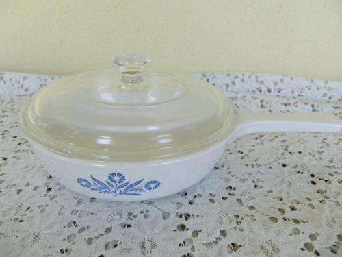 vintage corning wear sauce pan with lid -- lot  2