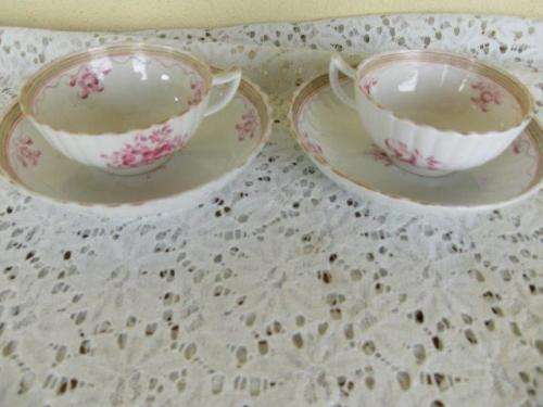 Two vintage porcelain floarl pattern tea cup duos