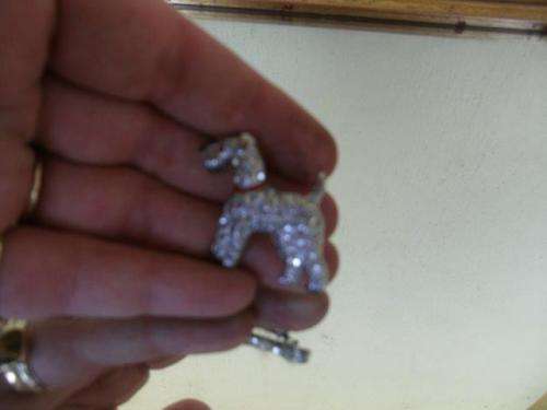 vintage costume marquiette style dog brooch