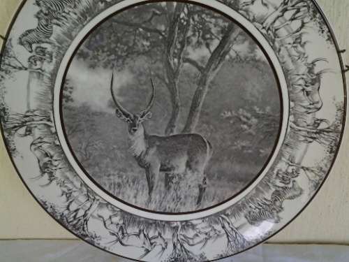 large royal doulton african game resrve  theme porcelain display wall plate