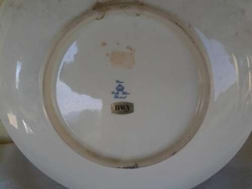 large collectable blue and white delft wall plate windmill scene