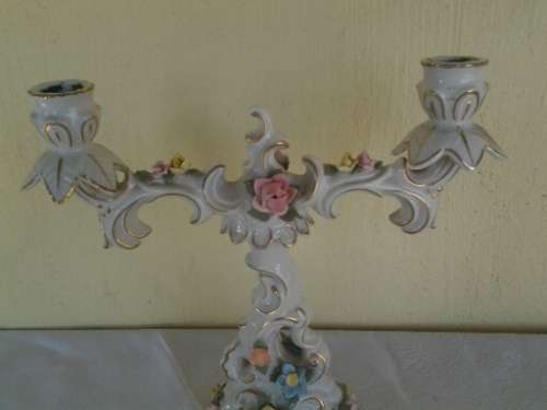 stunning vintage porcelain Dresden decorative candle stick