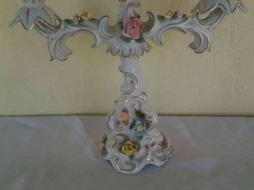 stunning vintage porcelain Dresden decorative candle stick