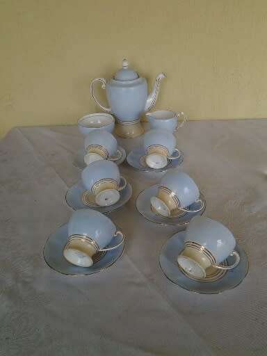 stunning vintage pastel blue royal standard vintage coffee set
