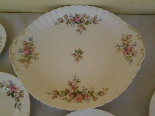 stunning royal albert moss ross cake plate and eight side plates set