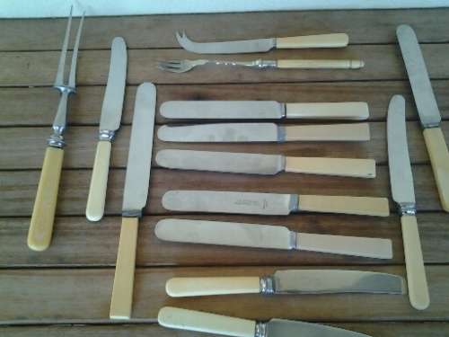 assorted lot of vintage bone handle cutlery