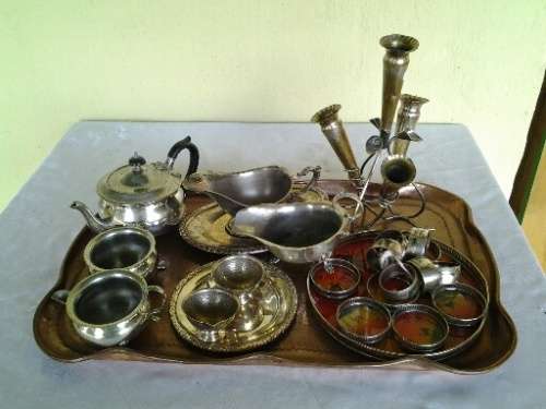 huge lot of assorted copper sliver plated items up for sale please see pictures
