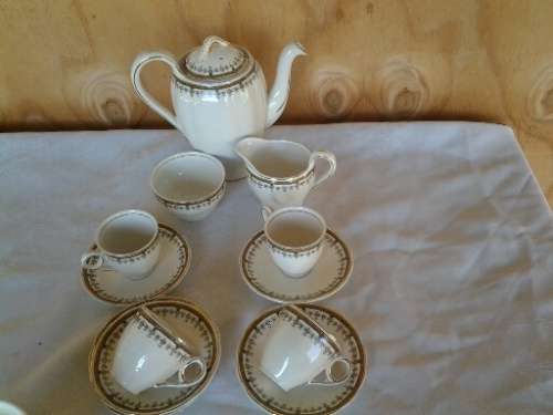 vintage part porcelain Grindley Cream petal coffee set