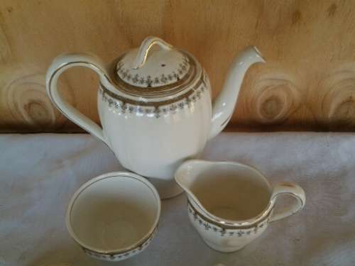 vintage part porcelain Grindley Cream petal coffee set