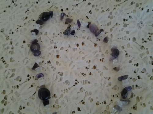 nicely made beaded amysethst gem stone beads with opal light beads necklace