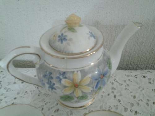 part vintage tea for two Delphine porcelain tea set please note