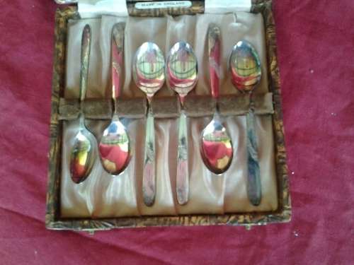A set of six sliver plated vintage  Depermaisse style tea spoons