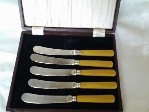 A boxed set of five barker light fruit knifes