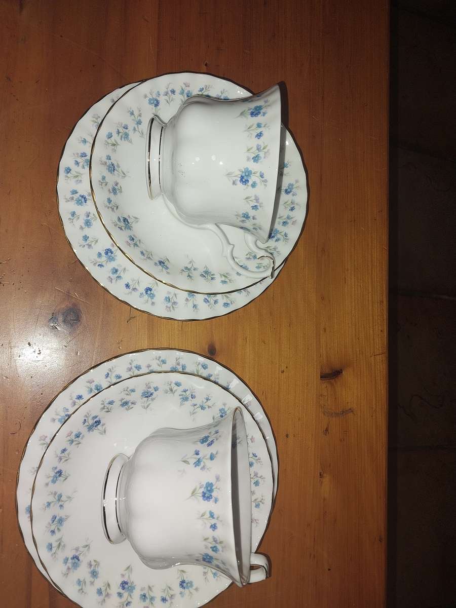 Set of six royal albert memory lane tea cup trios