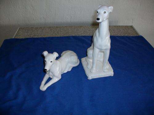 Set of ceramic dog ornaments