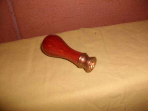 Small wooden and brass stamp seal for envelopes