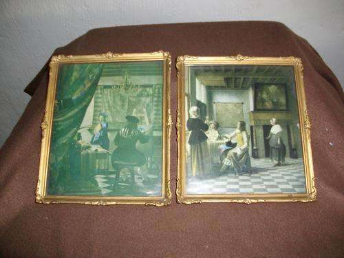 Two nice old type prints in  gold plate  frames