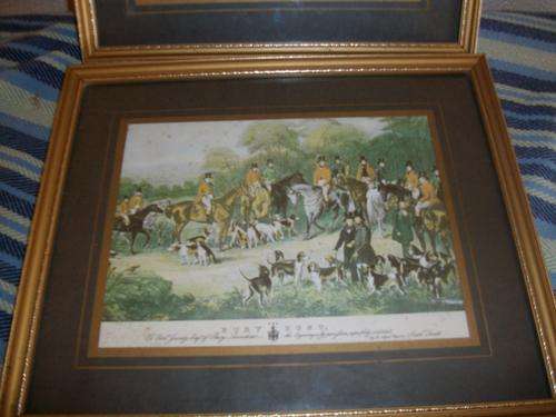 Nice small framed hunting scenes picture (no2)