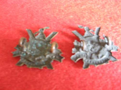 Cape Town Highlanders bronze or blackened collar badges