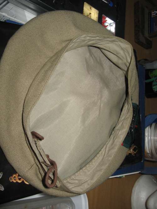 Pretoria Highlanders Officer's Tam O'Shanter with green toorie, badge, tartan backing