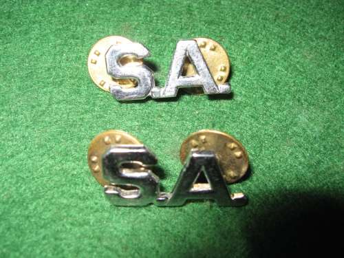 "SA" Infantry chrome collars pair