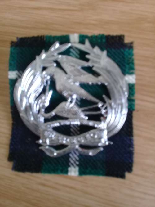 First City Chrome Tam 'O' Shanter badge with Tartan backing
