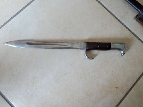 Imperial German KS98 chromed sawback dress bayonet by Erfurt