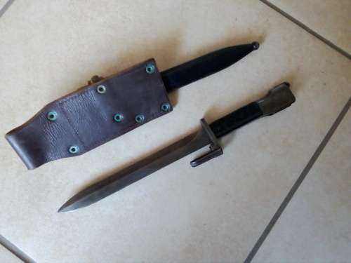 FN FAL Type A Bayonet with leather frog