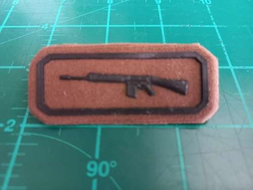 SADF Marksman Proficiency nutria breast badge, pins intact