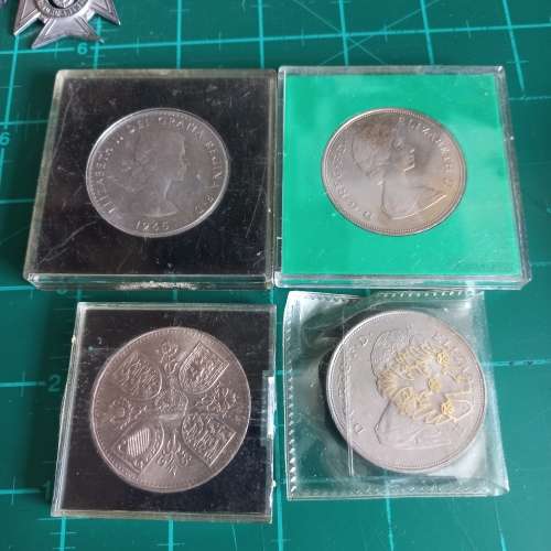 Lots of 4 commemorative Crowns, Churchill, Charles & Diane, Queens Jubilee, Queen Mother