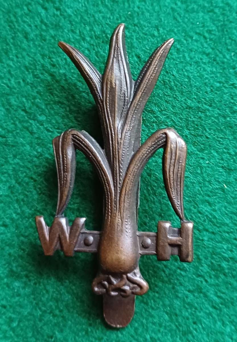 British Army, Welsh Horse blackened cap badge.