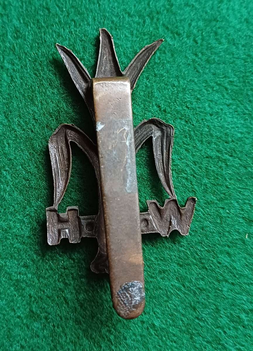 British Army, Welsh Horse blackened cap badge.