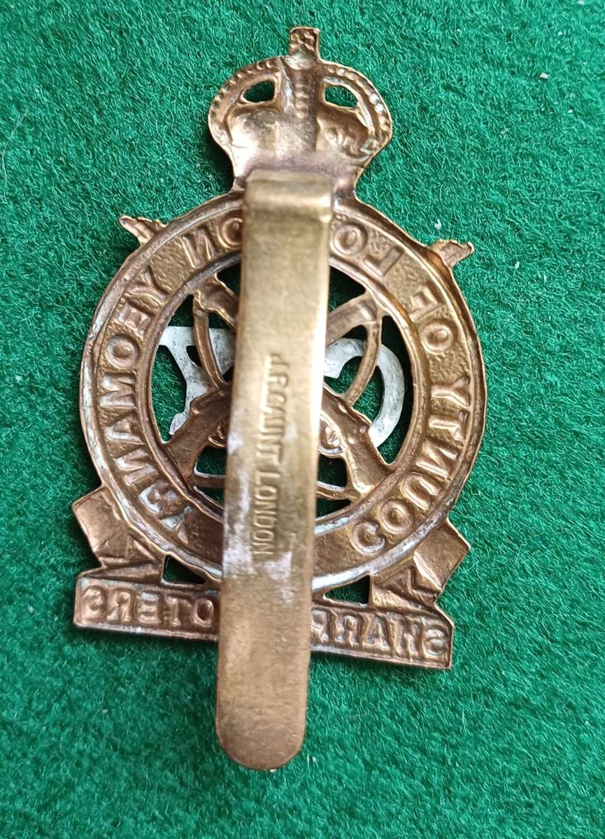 British Army, County of London Yeomanry Sharpshooters BiM cap badge