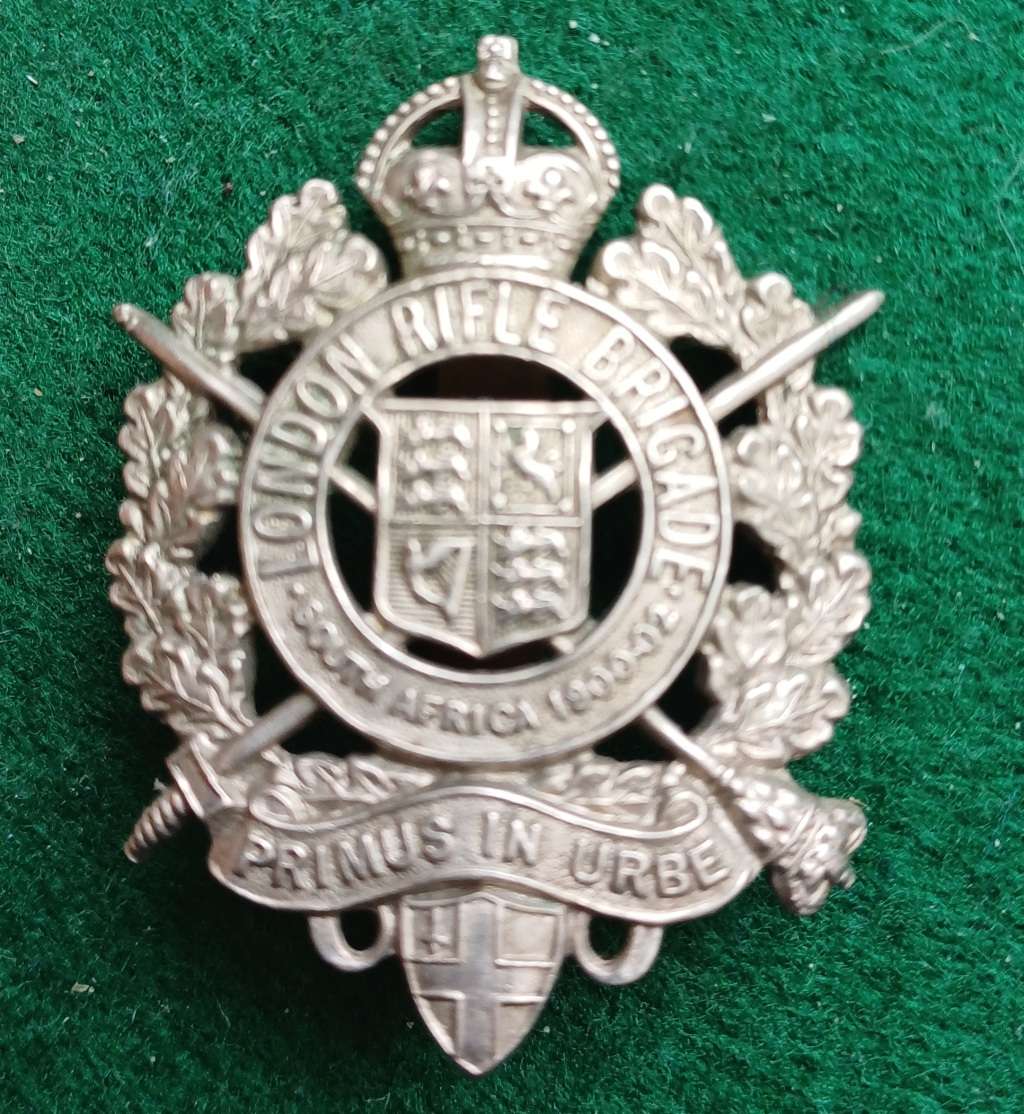 British Army, London Rifle Brigade WM cap badge
