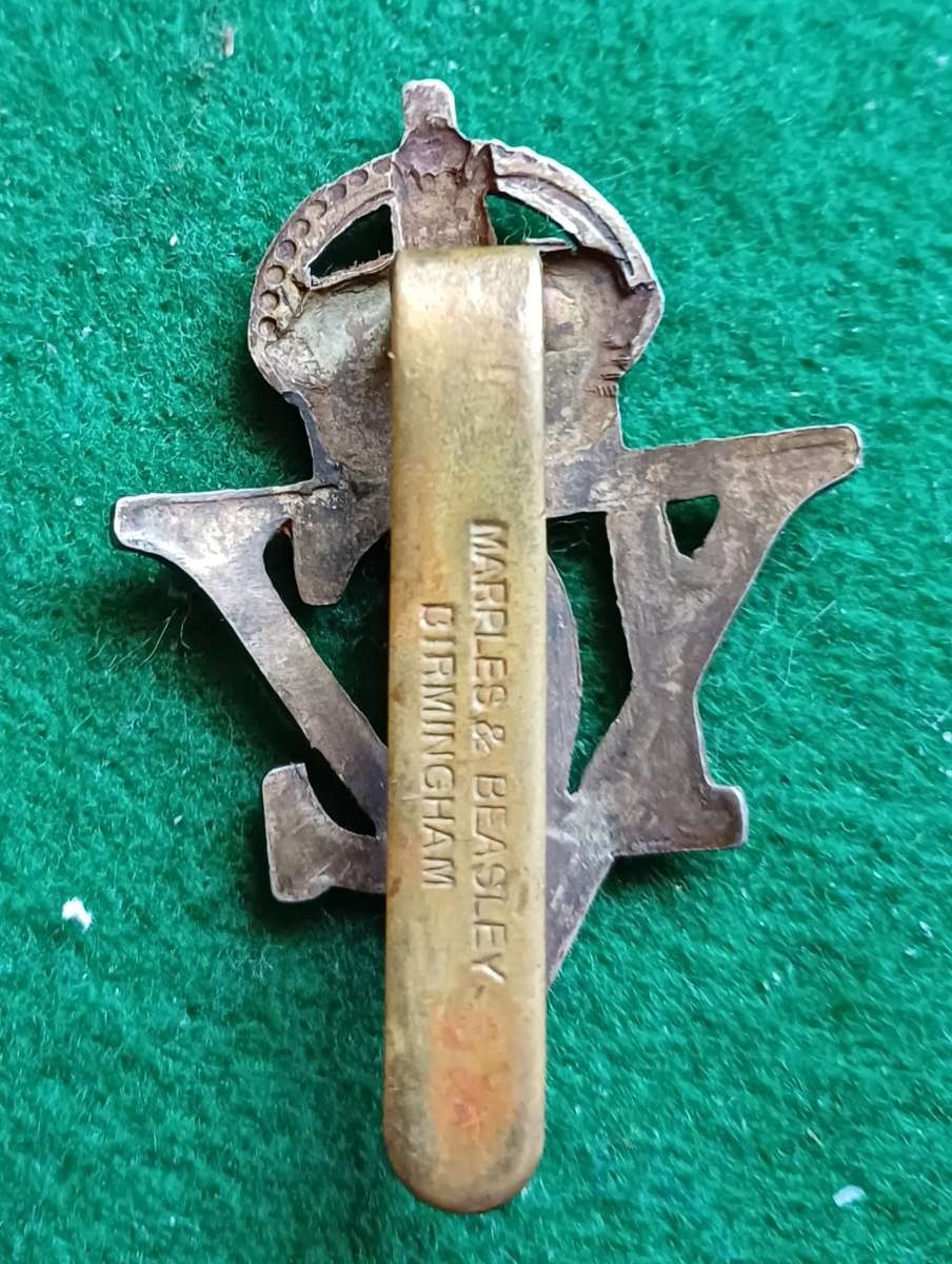 British Army, Fifth Dragoon Guards, DGV, BiM cap badge, by Marples & Beasley