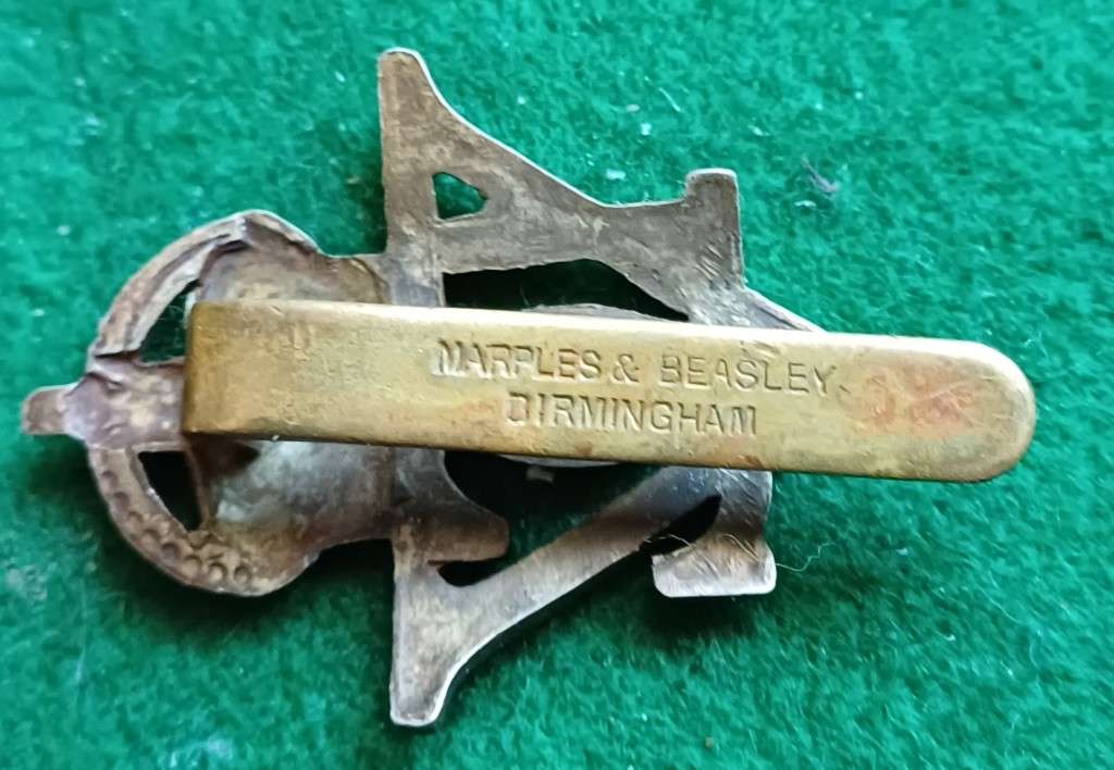 British Army, Fifth Dragoon Guards, DGV, BiM cap badge, by Marples & Beasley