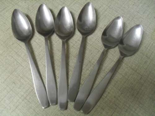** VINTAGE S/STEEL SERRATED EDGES  -2 unity&4x empire ,FRUIT / GRAPEFRUIT SPOONS