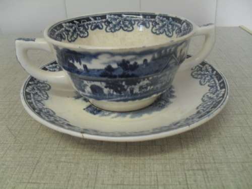 (april27) A SOCIETE CERAMIQUE -MAESTRICHT -HOLLAND -BOERENHOEWE DUTCH FARM SOUP BOWL -PLATE 17.5cm