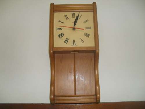 (M2)  A WOODEN WALL CLOCK - ACCTIM- made in England - 46 x 22 x 9cm -not working