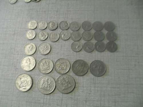(JE) VINTAGE 1970 - 1977 - 30x SOUTH AFRICAN COINS - 5cents, 10cents, 20cents, 50cents